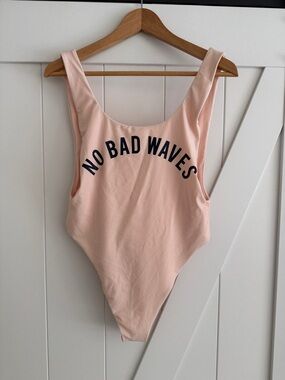 aerie Light Pink Scoop No Bad Waves One-Piece Swimsuit